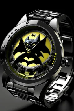 generate image of brand batman watch which seem real for blog having bat with it