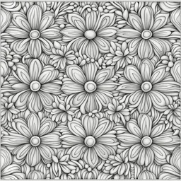 coloring page of a flower repeated pattern
