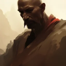 Portrait of a monk, grimdark, Frank Frazetta, Greg Rutkowski, hyperdetailed, dnd, trending on Artstation, Splash screen art, dynamic lighting, hyperdetailed, intricately detailed, a masterpiece, 8k resolution