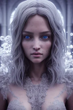 portrait of samantha prince set in ice cold, cinematic lighting, photorealistic, ornate, intricate, realistic, detailed, volumetric light and shadow, hyper HD, octane render, unreal engine 5 insanely detailed and intricate, hypermaximalist, elegant, ornate, hyper-realistic, super detailed --v 4