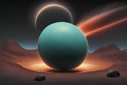 Planet Uranus with vulcano looking like human anus