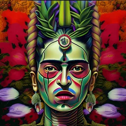 image of genocide in gaza frida kahlo style