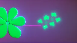 rave poster with Four-leaf clover and laser