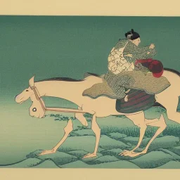 frog and horse by Hokusai