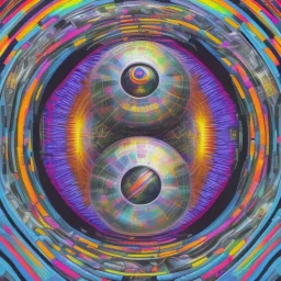 poster, crazy, realistic, psychedelics , band, art, music, digital art, pink floyd, another planet, universe, disco balls, rainbow, warm lighting, 80's