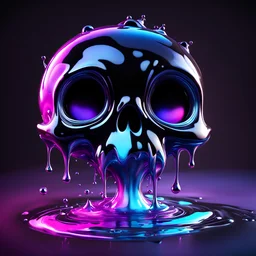 pixar 3d animation style, ((liquid memelting skull)), fluid form, ink drizzle, adorable and cute, photorealistic cg, 3D concept art, bright, fantastical black colour background, playful, soft smooth lighting, white cartoon eyes, highly detailed, stylised and expressive, sharp, wildly imaginative, skottie young, bold, colourful, neon graffiti, dark pop surrealism, rainbow coloured sprinkles, rainbow coloured pop candy, chocolate toppings, smooth texture, cgsociety, Maya render