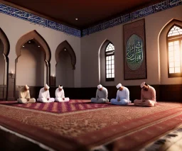 Muslims Praying in a mosque