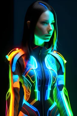 Футуристичная одежда со светящимися и красочными деталями / futuristic clothing with glowing and colorful details