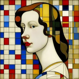 a beautiful woman by Piet Mondrian