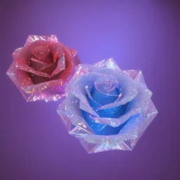 transparent multicolor crystal rose