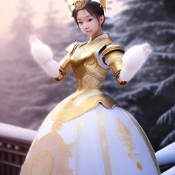 smooth hyper realistic, beautiful Japanese goddess robot hands, run on dark cosmos background, cat еye, extremely sharp detail, finely tuned detail, ultra high definition, 8 k, unreal engine 5, ultra sharp focus, accurate sword wings, positive smile, lot of details, fit within portrait, Ambiance winter, perfect composition, perfect hair, perfect hands, finger up gestures