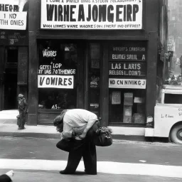 Asking only workman's wages I come lookin' for a job but I get no offers Just a come-on from the whores on 7th Avenue I do declare, there were times when I was so lonesome I took some comfort there, la la la la la la la