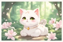 cute anime chibi cat in magnolia forest in sunshine Weight:1 heavenly sunshine beams divine bright soft focus holy in the clouds Weight:0.9