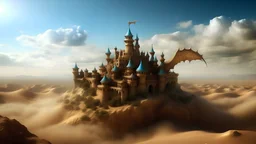 progressive rock music album desert dragon floating castle in sky