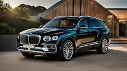 A luxurious (((fusion of a bmw and Bentley bentayga))), its sleek contours and opulent details blending seamlessly together