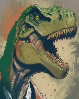Dinosaur, T-rex, Comic style, portrait
