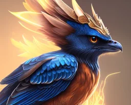 a detailed illustration of a black and blue phoenix sitting on a branch of a tree, phoenix bird wallpaper, luminescent body, glinting wings, full body, symmetrical body, realistic, glowing wings, sharp focus, meticulously detailed, soft evening sky, 64k