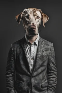 A human with a dog's head