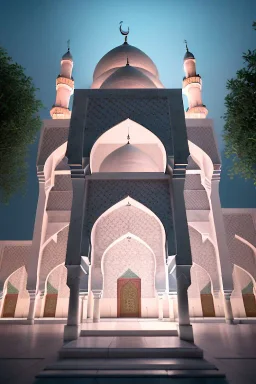 2d Islamic mosque app layout, 8k, perspective view,