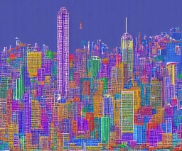 pixel art Hong Kong skyline