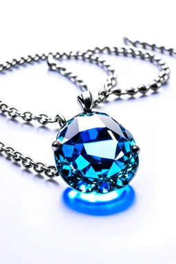 blue sea jewel necklace white background