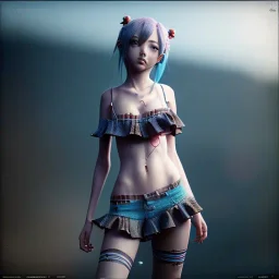 washboardpunk anime girl, landscape, hyper detailed octane render, 8k, anime style