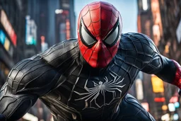 Spider man in 8k live action artstyle, symbiote assassin custom, intricate details, highly detailed, high details, detailed portrait, masterpiece,ultra detailed, ultra quality