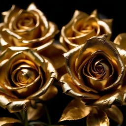 gold metallic roses