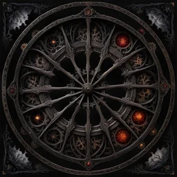 wheel of a year with all seasons around it, gothic, darkness