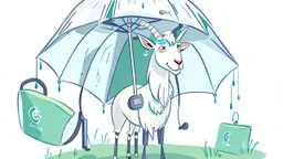 Goat holding a cisco branded umbrella in the AWS cloud