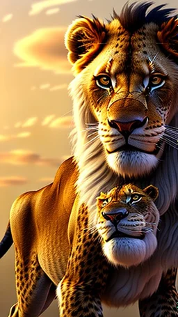 Cyborg Lion King, in-depth details, 3D
