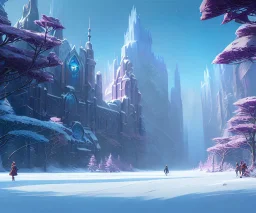 A colourful frozen feild of roses landscape by pascal blanche rutkowski repin artstation hyperrealism painting concept art of detailed character design matte painting, 4 k resolution blade runner, digital Art, perfect composition, beautiful detailed intricate insanely detailed octane render trending on artstation, 8 k artistic photography, photorealistic concept art, soft natural volumetric