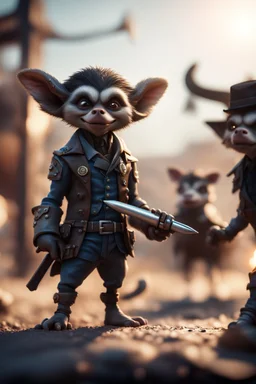 pen outline, gremlin alien badger sheriff wielding colts standing under the gallow ,bokeh like f/0.8, tilt-shift lens 8k, high detail, smooth render, down-light, unreal engine, prize winning