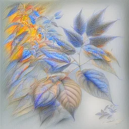 Design a drawing that portrays pleasure and relaxation derived using elements like, weed leaves, soft textures, hazy, and gentle curves to evoke a sense of tranquillity and bliss. Pencil drawing