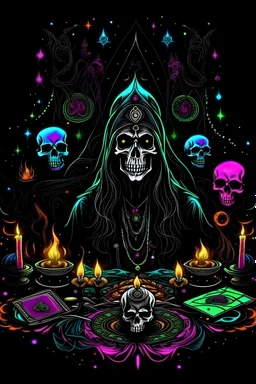 Dark psychedelic trance party, dj, ritual, black mass