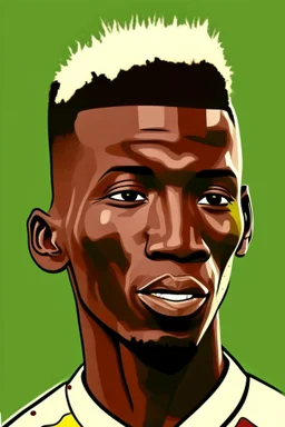 Hamari Traoré Malian football player ,cartoon 2d