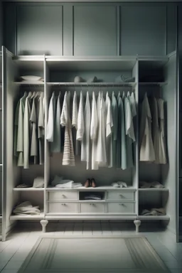 endless wardrobe with clothes