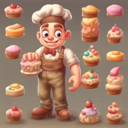 a cartoon character thirty years old confectioner , an ultrafine detailed painting by senior character artist, featured on polycount, sots art, artstation hd, 2d game art, behance hd