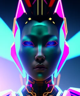 Medium Close Up Portrait, Front image. cyberpunk Asian woman, pink short hair. rabbit mask, latex suit. Red, black, gold, color. Ghost in the shell style. Gradient background. Avatar image, highly detailed, concept art, smooth, unreal engine 5, god rays, ray tracing, RTX, lumen lighting, ultra detail, volumetric lighting, 3d, finely drawn, high definition, high resolution.