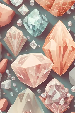 vintage Quartz - Hematoid Crystals Illustration, Cottagecore Aesthetic ,pattern,4k