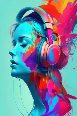 /imagine prompt: headphones, woman anatomy, colorful, no mistake