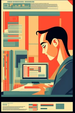 bauhaus illustration software developer working poster cassandre big poster portriat.