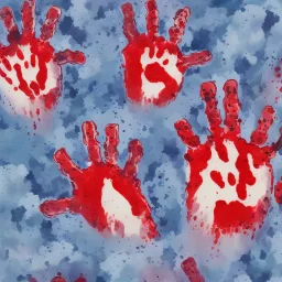 bloody handprints. background must be total white