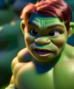 Baby hulk, full body, bokeh