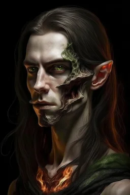dead, burned, two-faced, half skin, half bone