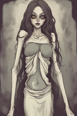 strane tall lady, horror, little nightmare videogames style