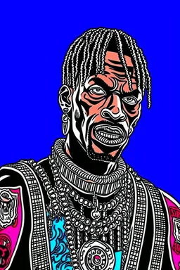 travis scott in comics style, super HQ