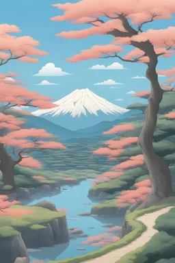 a natural landscape that refers to Japan