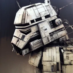 photorealistic at-at pilot helmet with weathered painting , illustration on coarse canvas by <agnes cecile> and <Yoji Shinkawa>, ornate and intricate details , soft smooth lighting, ultra detailed concept art,