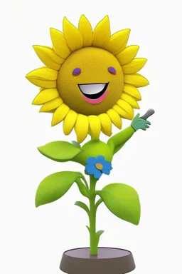 cheery sunflower avatar singing full body